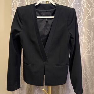 BCBGMAXAZRIA Black Peige Blazer Straight Lapel Size S, Excellent collarless